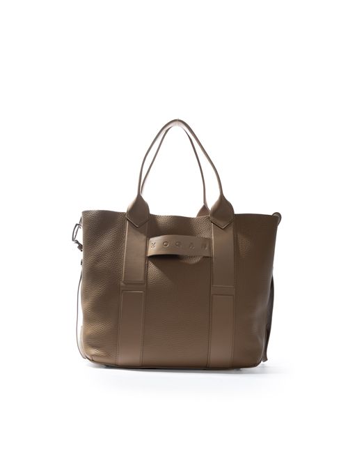 Borsa shopping Script Media in pelle Biscotto HOGAN | KBW01OA0300 UH9C808
